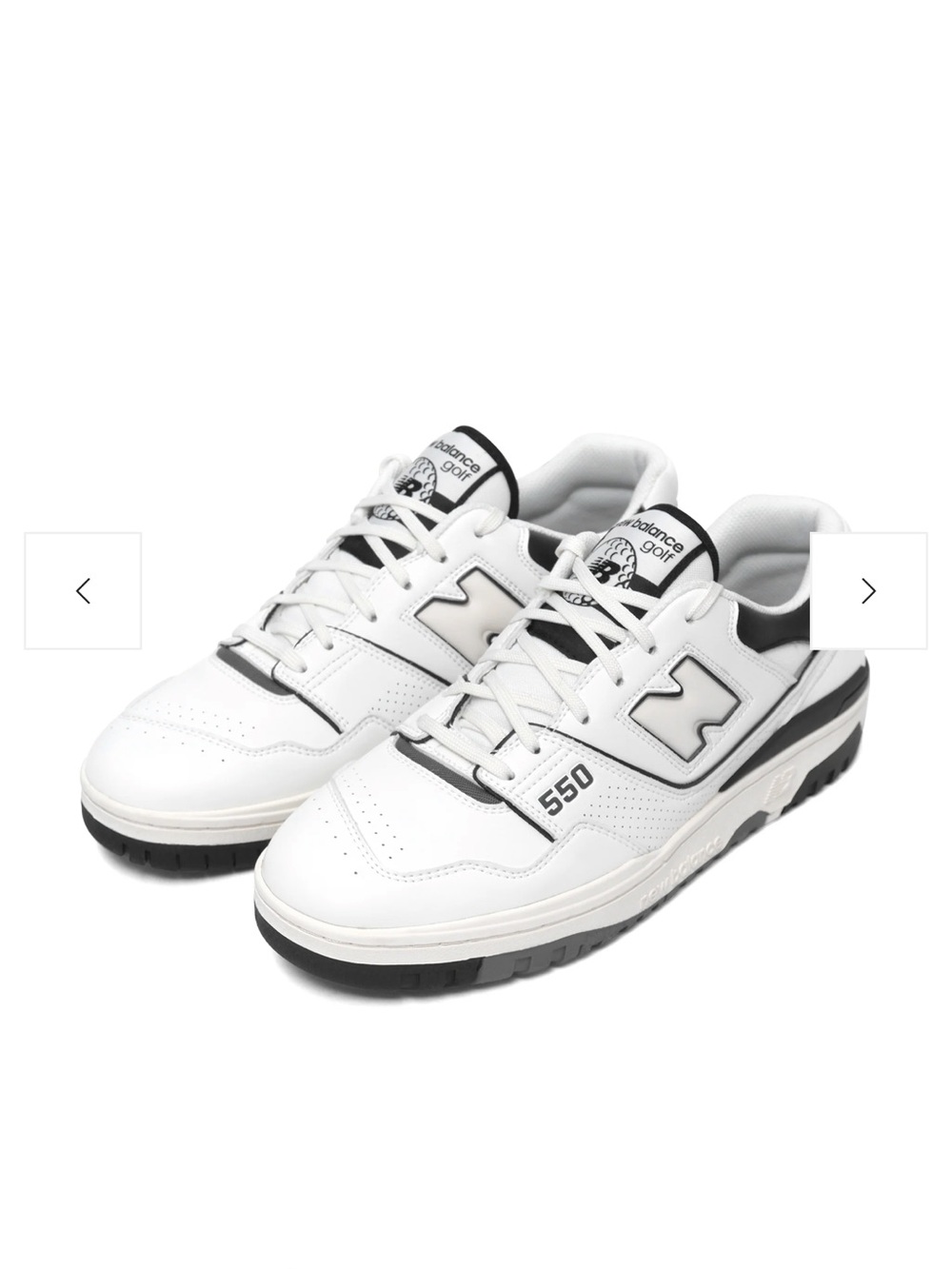 Malbon Golf New Balance 550 Golf Shoe White and Black